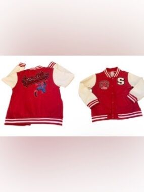 Marvel Spiderman Jacket Boys 6 White Red Varsity Bomber Graphic Lightweight